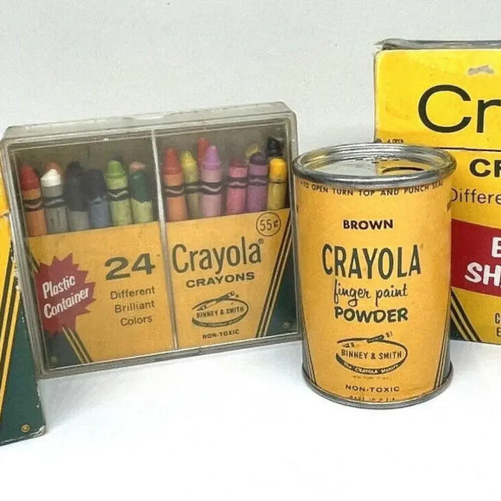 CRAYOLA Binny Smith RARE RETIRED Colors Crayons Finger Paint‎ LOT Vintage
